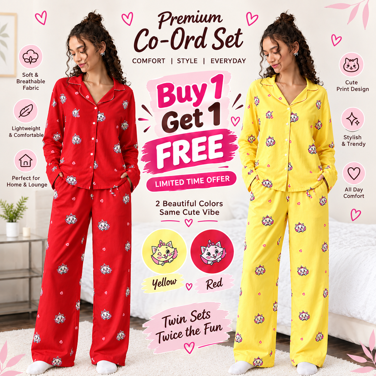 Cloudy Paws Co-Ord Set - Buy 1 Get 1 Free
