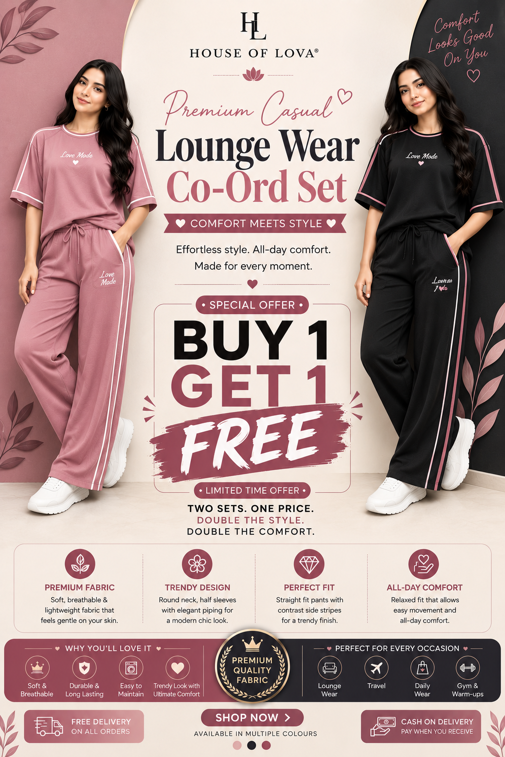 Signature Lounge Co-Ord Set - Buy 1 Get 1 Free