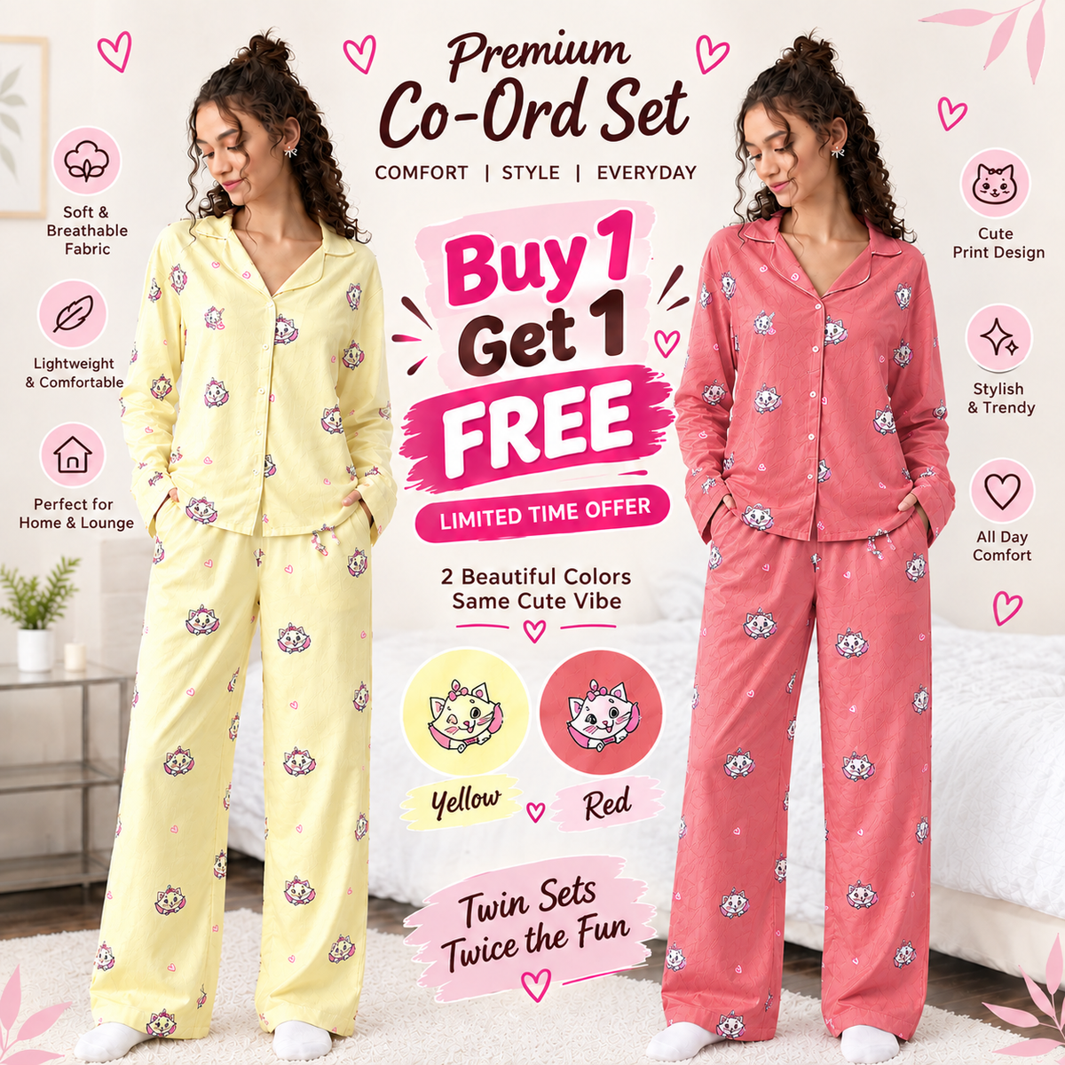 Cloudy Paws Co-Ord Set - Buy 1 Get 1 Free