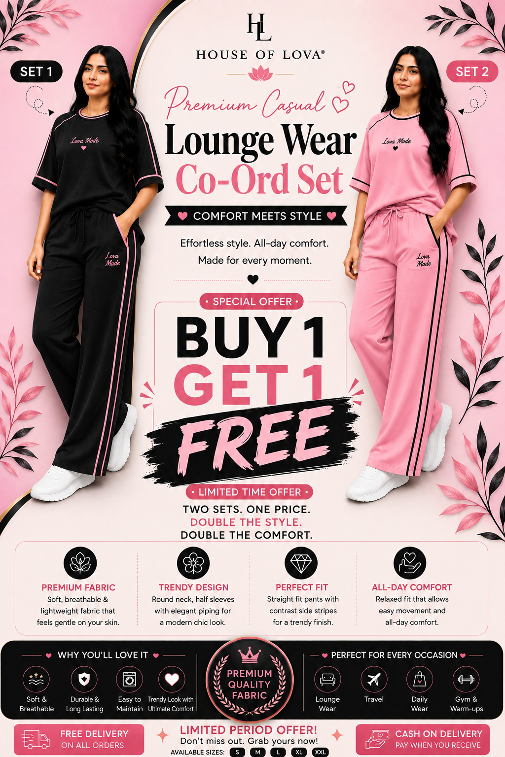 Signature Lounge Co-Ord Set - Buy 1 Get 1 Free