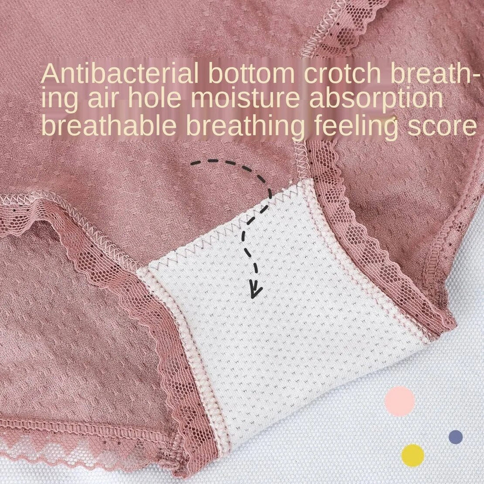 LaceyBreeze Mid-Waist Breathable Panties { Pack of 4}